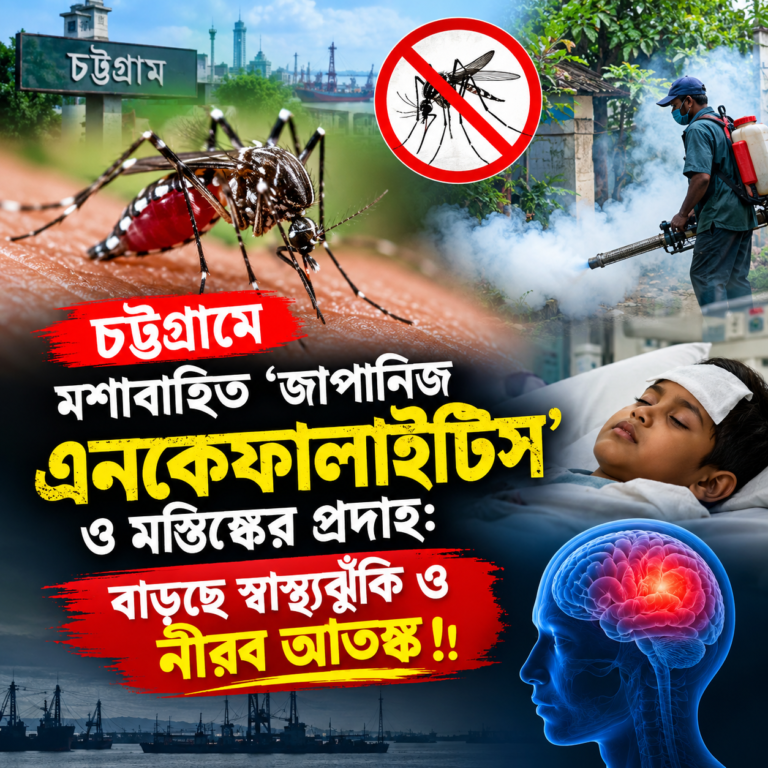 চট্টগ্রামে মশাবাহিত ‘জাপানিজ এনকেফালাইটিস’ ও মস্তিষ্কের প্রদাহ: বাড়ছে স্বাস্থ্যঝুঁকি ও নীরব আতঙ্ক!