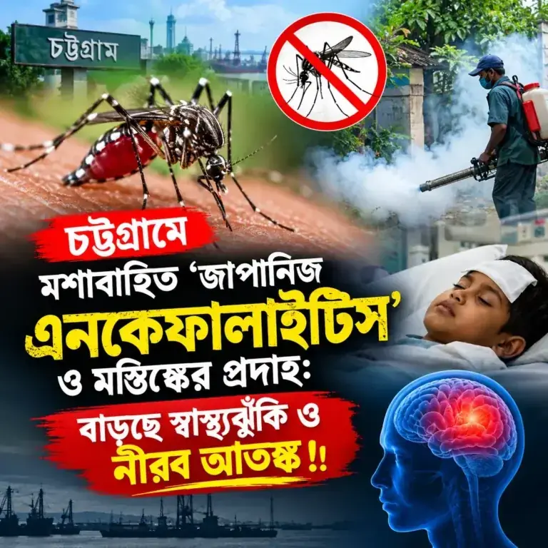 চট্টগ্রামে মশাবাহিত ‘জাপানিজ এনকেফালাইটিস’ ও মস্তিষ্কের প্রদাহ: বাড়ছে স্বাস্থ্যঝুঁকি ও নীরব আতঙ্ক!